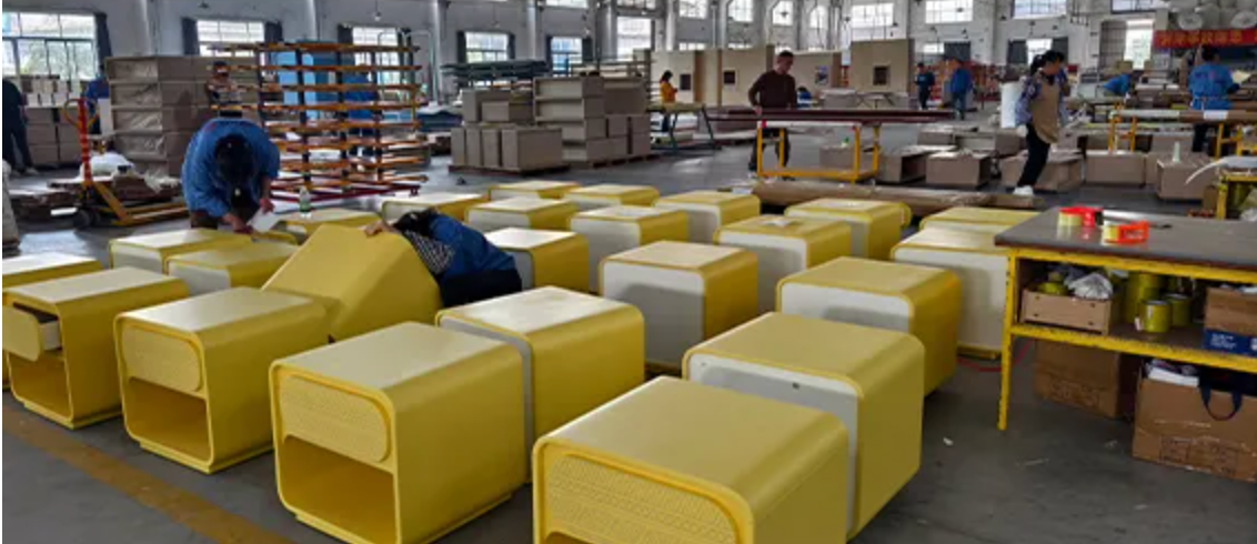 Workshop production floor for hospitality furniture