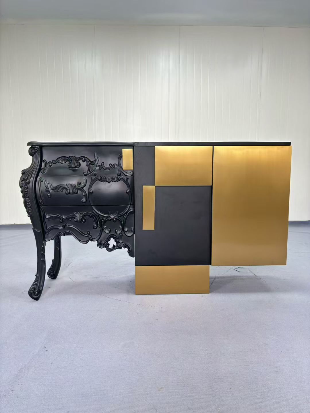 Custom furniture pieces inside the factory
